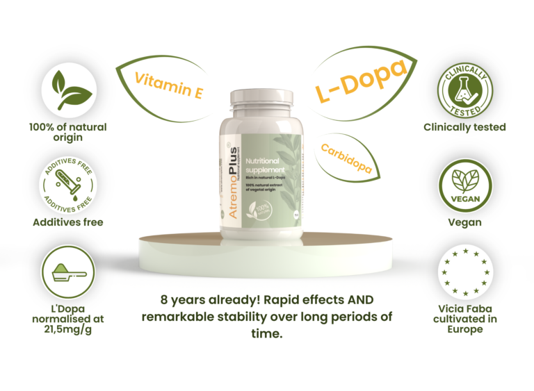 AtremoPlus - AtremoPlus Natural L-Dopa/Carbidopa: clinically tested, well tolerated, standardisez 21,5mg/g in L-dopa. Includes also neuroprotective compounds!